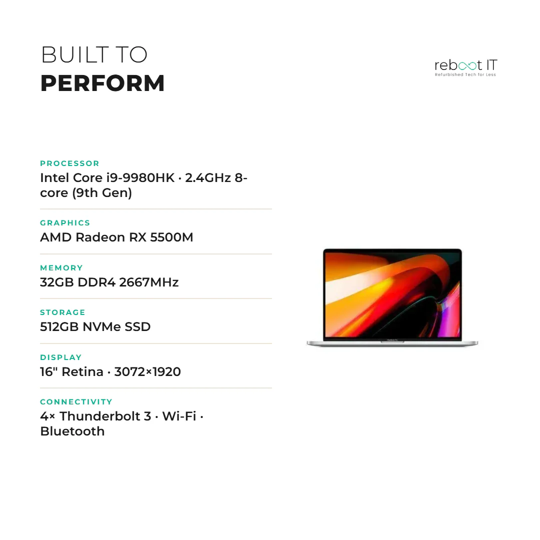 Apple MacBook Pro 16" 2019 i9-9980HK 8-Core 32GB 512GB SSD Retina Touch Bar Wty - Image 6