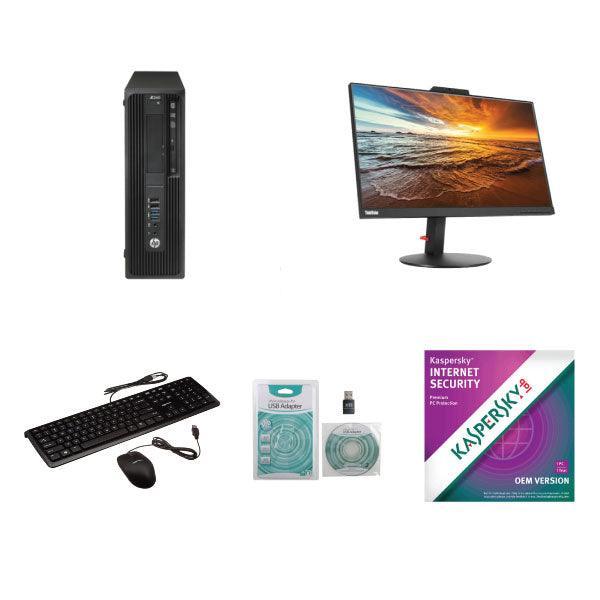 High-End Zoom Computer Desktop Package | HP Z240 SFF i7 & 24" VOIP Monitor