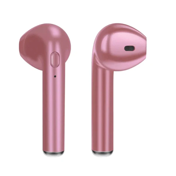 i7s TWS Wireless Bluetooth Twin Earbuds Earphones + Charger for iPhone or Samsung | Pink - Image 2