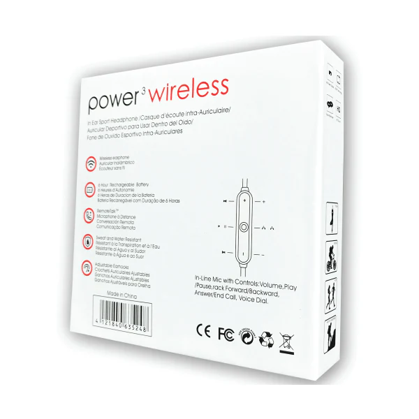 Power3 Wireless Bluetooth Headset - Black - Image 2